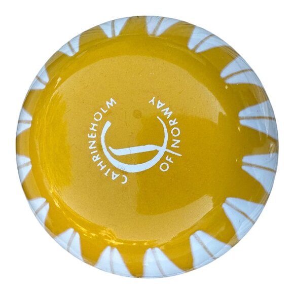 Cathrine Holm Of Norway Lotus Yellow Bowl 4" MCM Enamelware Collectible Kitchen - Picture 3 of 5